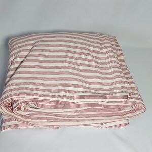 Pottery Barn Red and Cream  Striped Bedding Sheets